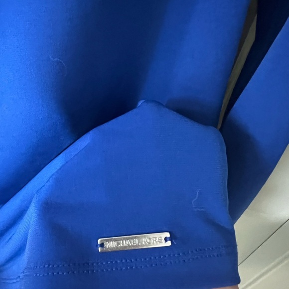 Michael Kors - Women's Blue Open Shoulder Top - Picture 6 of 7